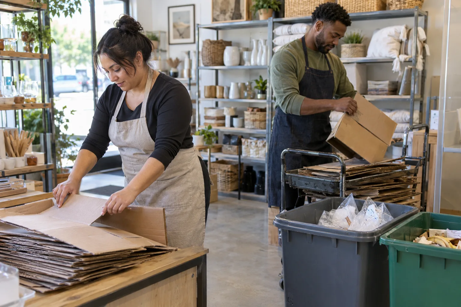 Retail Cardboard Cleanup service scene