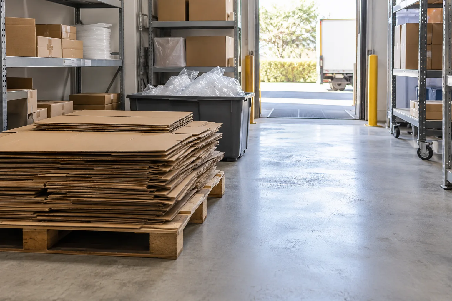 Cardboard prepared for retail cardboard cleanup